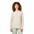 Women Premium Linen - Cotton Poplin Shirt Stand Collar, Garment Washed S - Shop Giordano