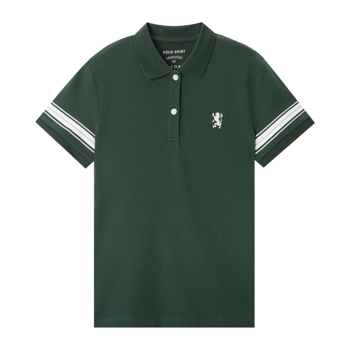 Women's Bold Embroidery Cotton Pique Polo - Slim Fit, Short Sleeve - Giordano