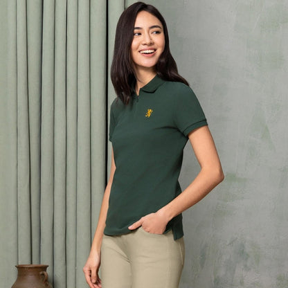 Women's Bold Embroidery Cotton Pique Polo - Slim Fit, Short Sleeve - Giordano