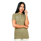 Women's Bold Embroidery Cotton Pique Polo - Slim Fit, Short Sleeve S - Shop Giordano