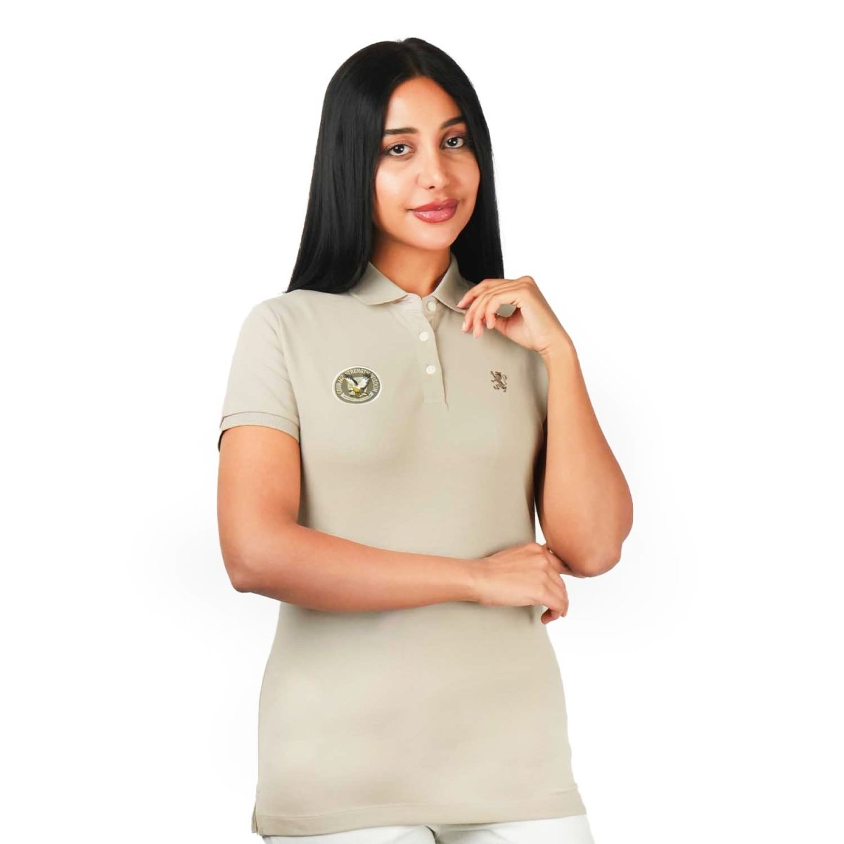 Women's Bold Embroidery Cotton Pique Polo - Slim Fit, Short Sleeve - Giordano