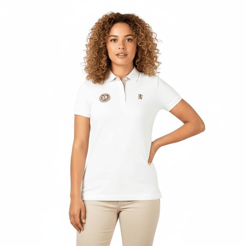 Women's Bold Embroidery Cotton Pique Polo - Slim Fit, Short Sleeve S - Shop Giordano