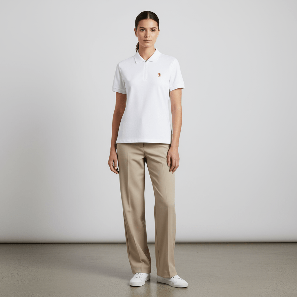 Women's Bold Embroidery Cotton Pique Polo - Slim Fit, Short Sleeve S - Shop Giordano