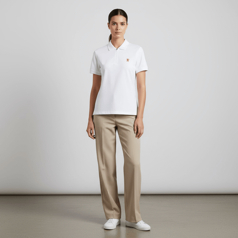 Women's Bold Embroidery Cotton Pique Polo - Slim Fit, Short Sleeve S - Shop Giordano