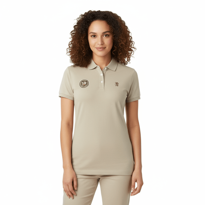 Women's Bold Embroidery Cotton Pique Polo - Slim Fit, Short Sleeve S - Shop Giordano