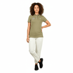 Women's Bold Embroidery Cotton Pique Polo - Slim Fit, Short Sleeve S - Shop Giordano