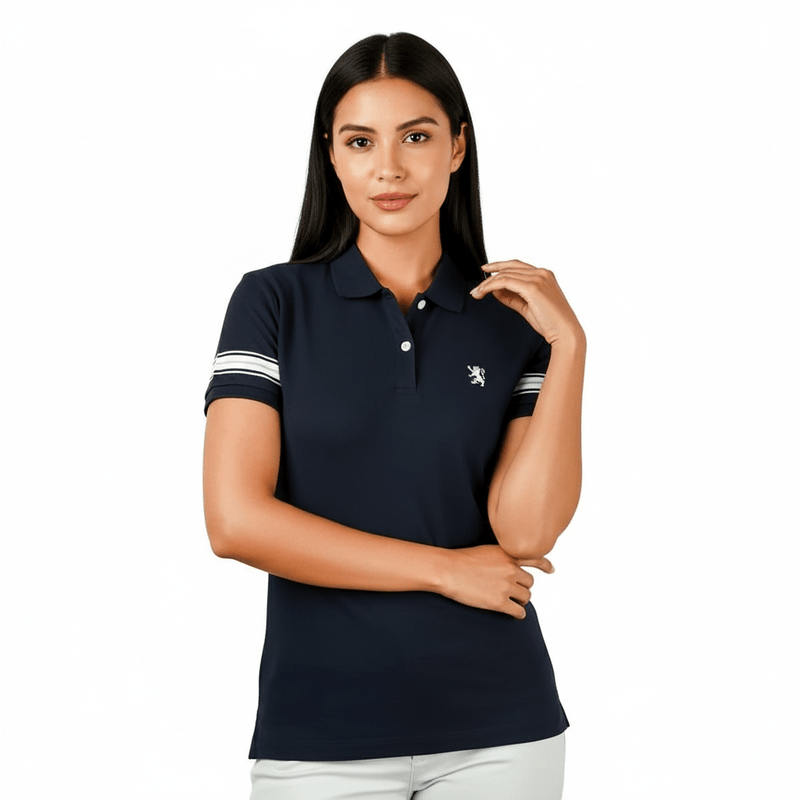Women's Bold Embroidery Cotton Pique Polo - Slim Fit, Short Sleeve S - Shop Giordano