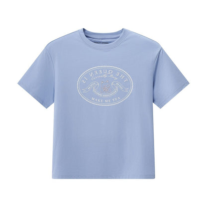 Women's Boyfriend Fit Cotton - Polyester Crew Neck Print Tee - Giordano
