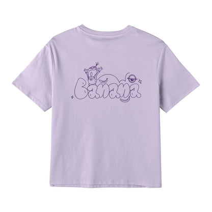 Women's Boyfriend Fit Cotton - Polyester Crew Neck Print Tee | Minion Collection - Giordano