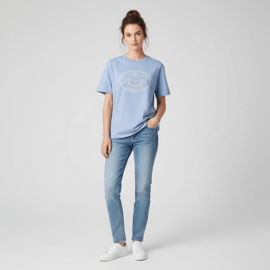Women's Boyfriend Fit Cotton - Polyester Crew Neck Print Tee S - Shop Giordano
