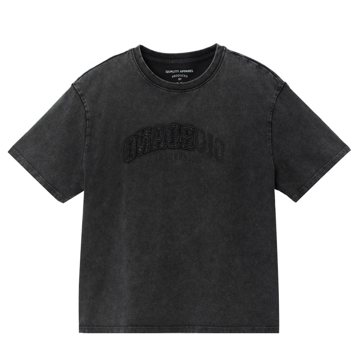 Women's Boyfriend Fit Cotton Tee - Washed Giordano Print - Giordano