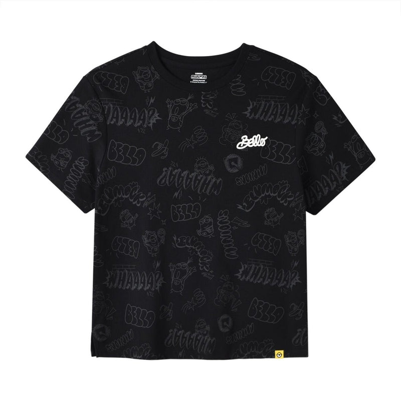 Giordano Women's Boyfriend Fit Crew Neck All-Over Print Tee | Minion Collection - Premium Print Tee
