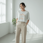 Women's Boyfriend Fit Printed Crew Neck Tee S - Shop Giordano