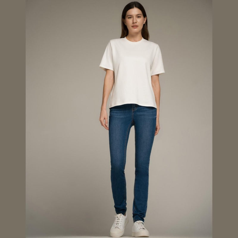 Giordano Women's Boyfriend Fit Stretch Interlock Crew Neck Tee - Premium Tee