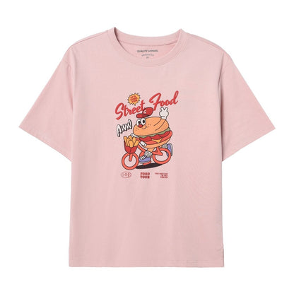 Women's City Wander Printed Tee – Boyfriend Fit Crew Neck - Giordano