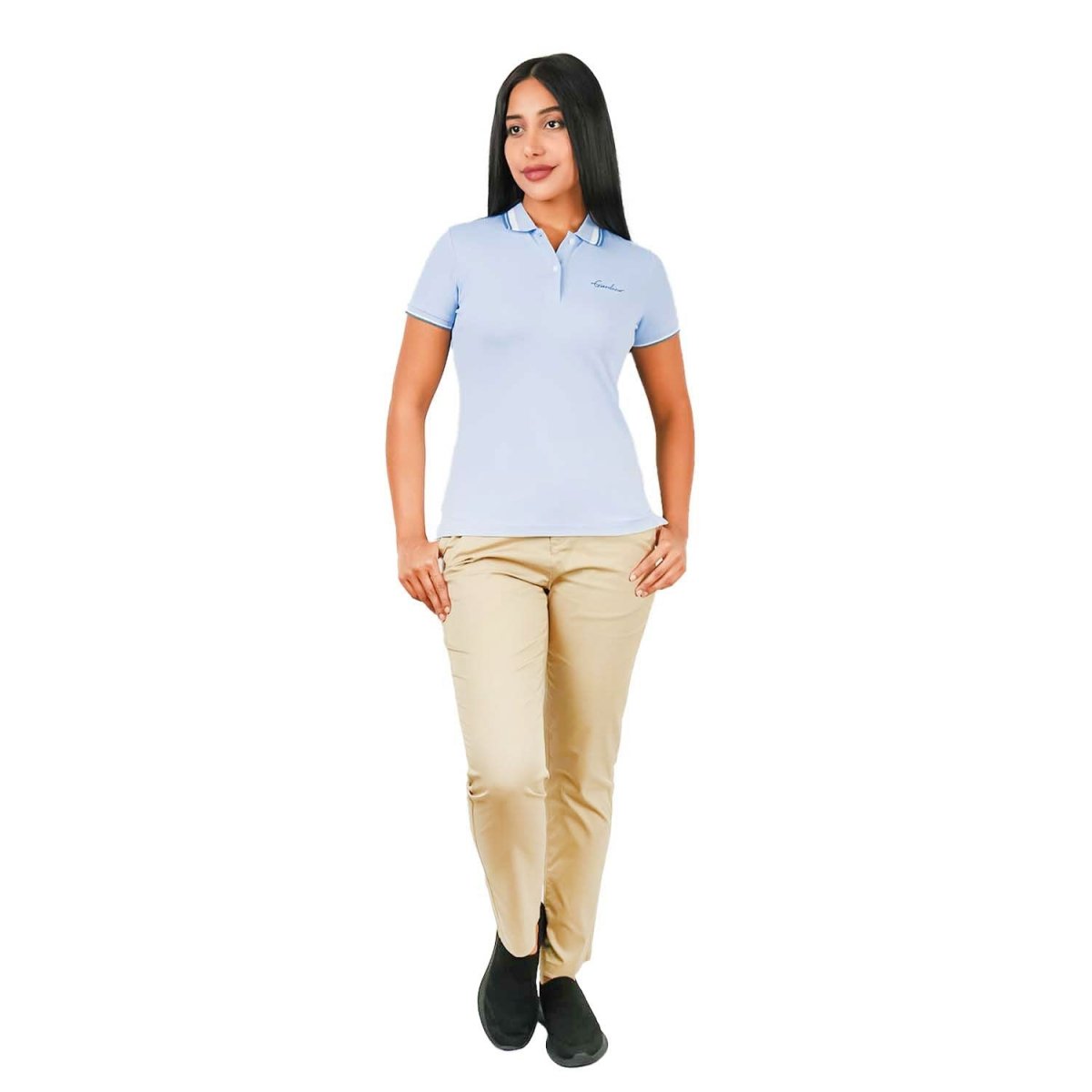 Women's Classic Cotton Pique Polo - Slim Fit, Embroidered Detail S - Shop Giordano