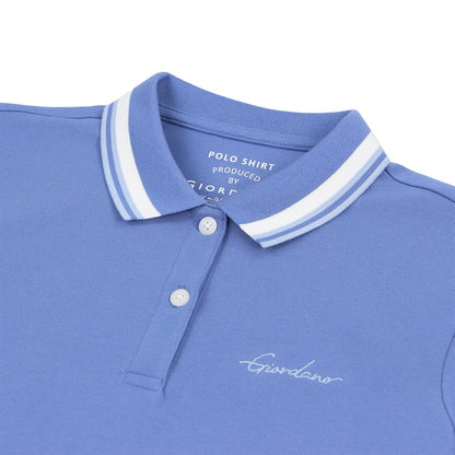 Women's Classic Cotton Pique Polo - Slim Fit, Embroidered Detail - Giordano