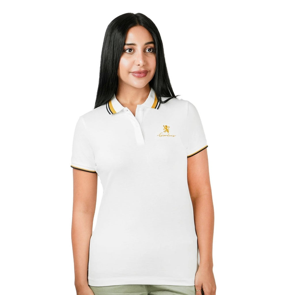 Women's Classic Cotton Pique Polo - Slim Fit, Embroidered Detail S - Shop Giordano