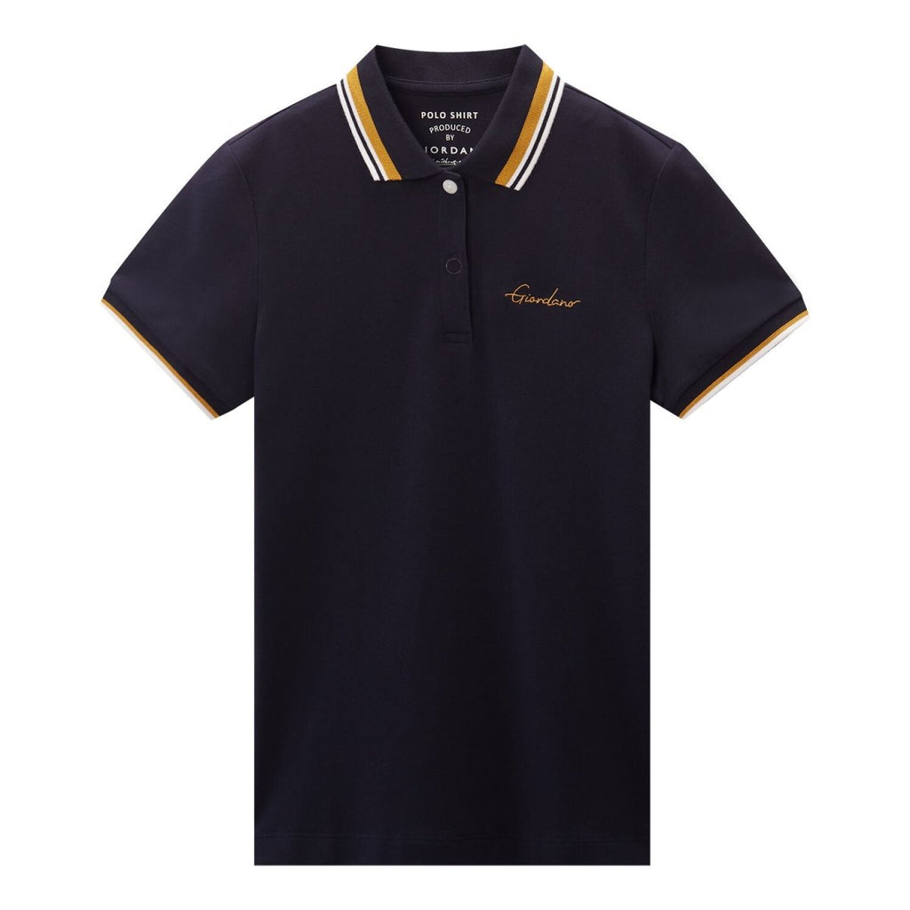 Women's Classic Cotton Pique Polo - Slim Fit, Embroidered Detail S - Shop Giordano
