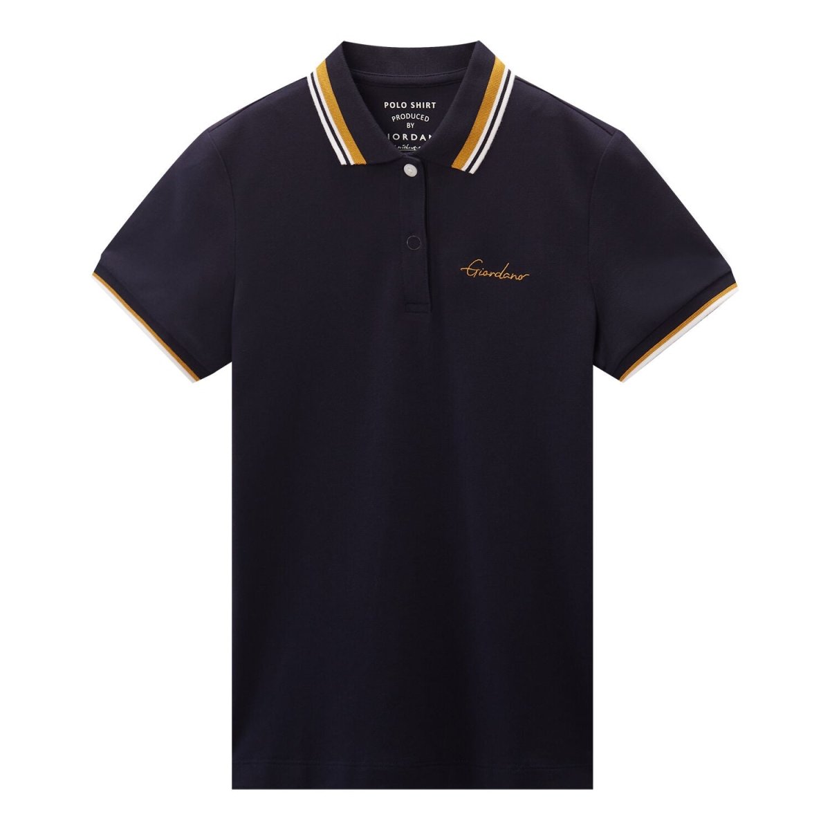 Women's Classic Cotton Pique Polo - Slim Fit, Embroidered Detail - Giordano