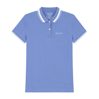 Women's Classic Cotton Pique Polo - Slim Fit, Embroidered Detail - Giordano