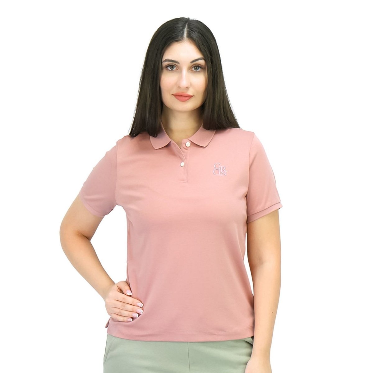 Women's Classic Slim Fit Embroidery Liquid Touch Solid Polo - Giordano