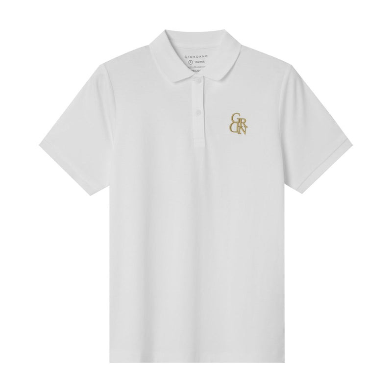 Giordano Women's Classic Slim Fit Embroidery Liquid Touch Solid Polo - Premium Polo