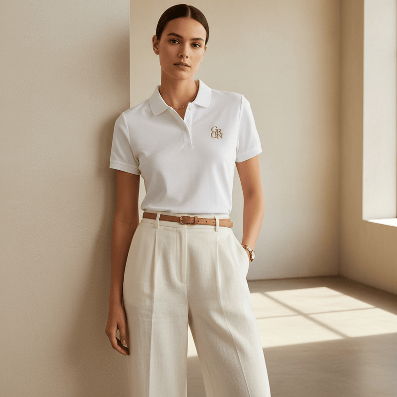 Giordano Women's Classic Slim Fit Embroidery Liquid Touch Solid Polo - Premium Polo