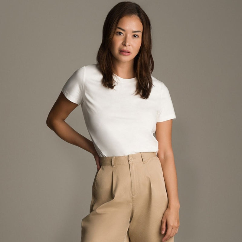 Giordano Women's Comfort Fit Crew Neck Cotton Poly Jersey Tee - Premium Tee
