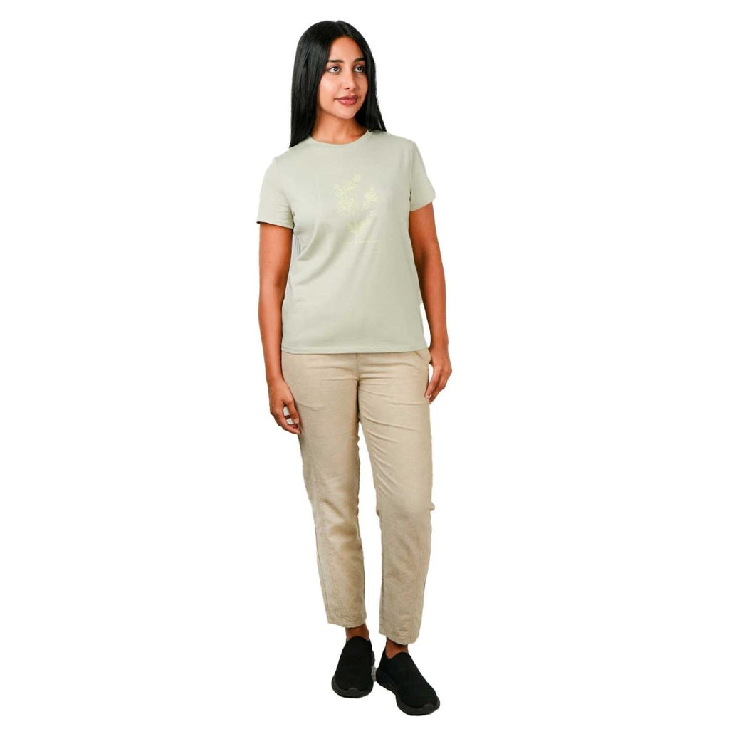 Giordano Women's Comfort Print Cotton Jersey Short Sleeve Tee - Premium Print Tee