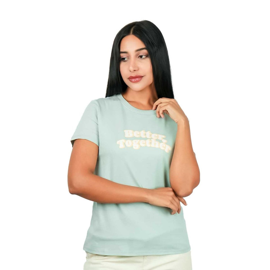 Giordano Women's Comfort Print Cotton Jersey Short Sleeve Tee - Premium Print Tee