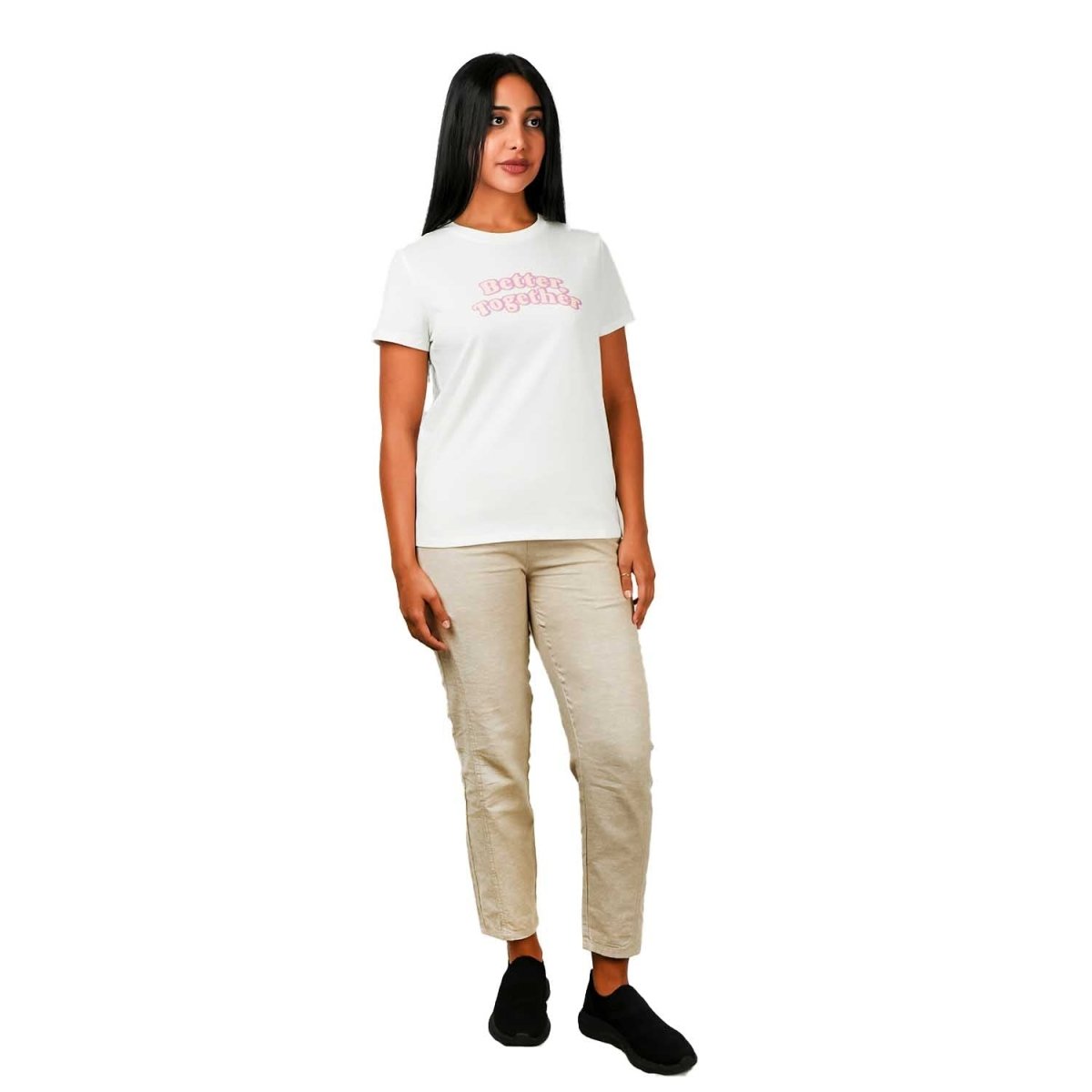 Giordano Women's Comfort Print Cotton Jersey Short Sleeve Tee - Premium Print Tee