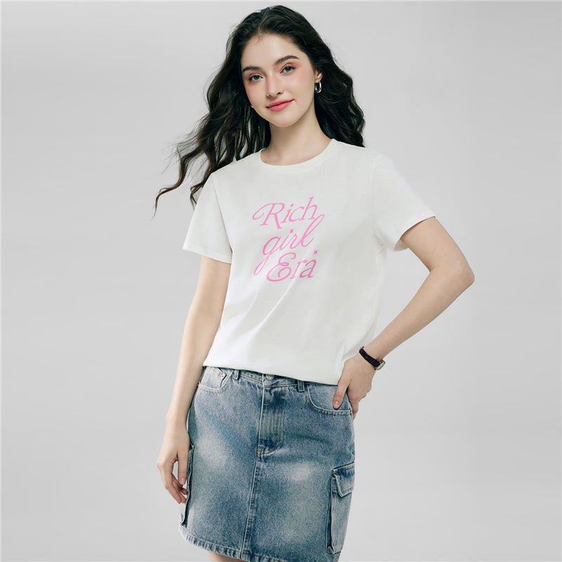 Women’S Cotton Crew Neck Printed Comfort Tee S - Shop Giordano