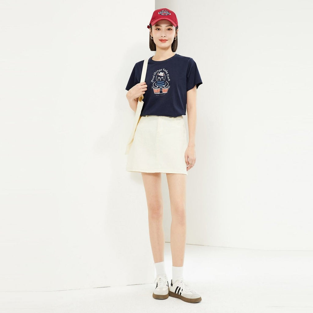 Women’S Cotton Jersey Crew Neck Printed Tee | Online Exclusive S - Shop Giordano