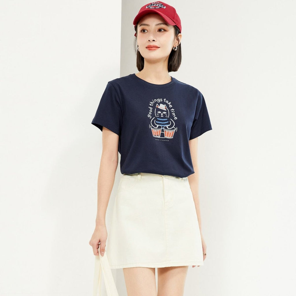 Women’S Cotton Jersey Crew Neck Printed Tee | Online Exclusive S - Shop Giordano