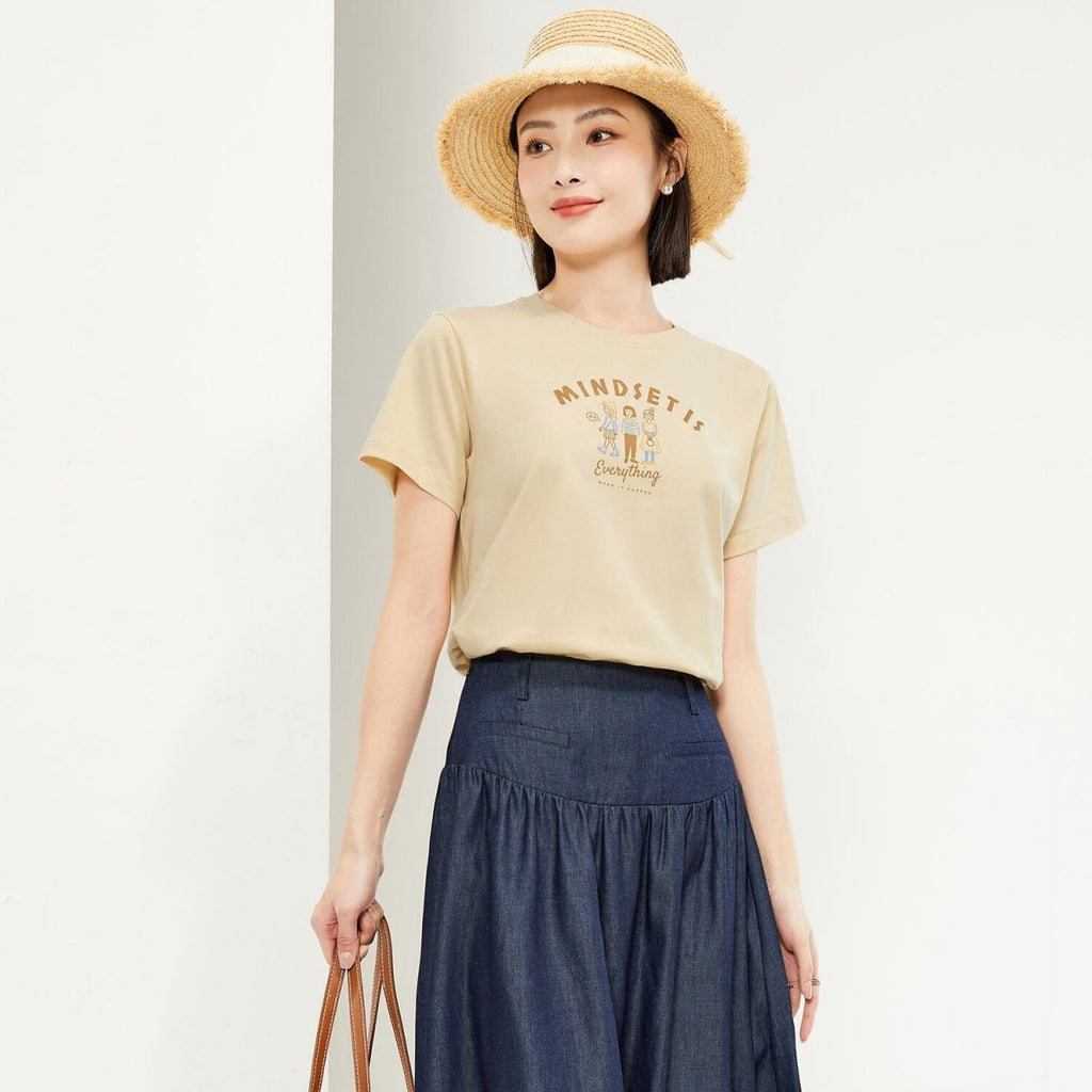 Women’S Cotton Jersey Crew Neck Printed Tee | Online Exclusive S - Shop Giordano