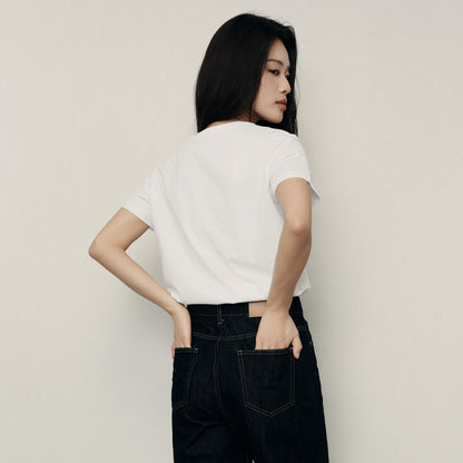 Women's Cotton Jersey Loose Fit Crew Neck Tee | Korea Collection - Giordano