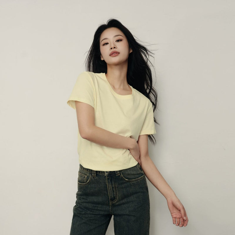 Women's Cotton Jersey Loose Fit Crew Neck Tee | Korea Collection S - Shop Giordano