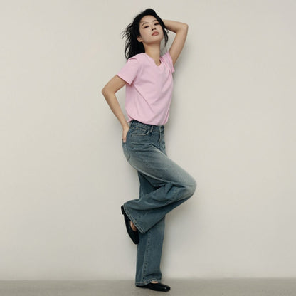 Women's Cotton Jersey Loose Fit Crew Neck Tee | Korea Collection - Giordano