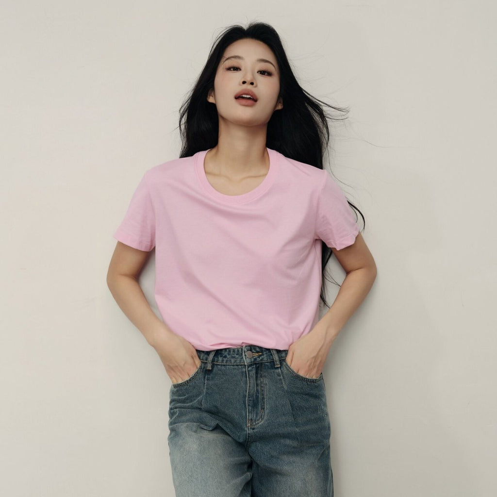 Women's Cotton Jersey Loose Fit Crew Neck Tee | Korea Collection S - Shop Giordano