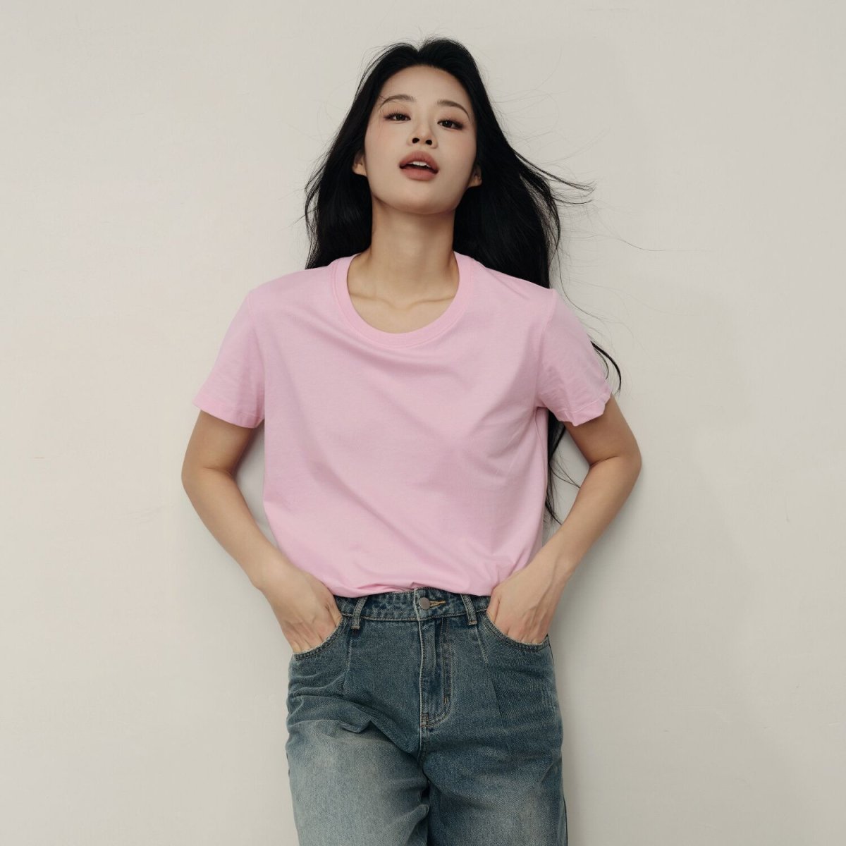 Women's Cotton Jersey Loose Fit Crew Neck Tee | Korea Collection - Giordano