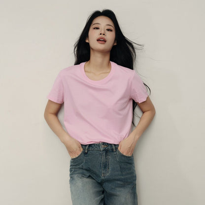Women's Cotton Jersey Loose Fit Crew Neck Tee | Korea Collection - Giordano