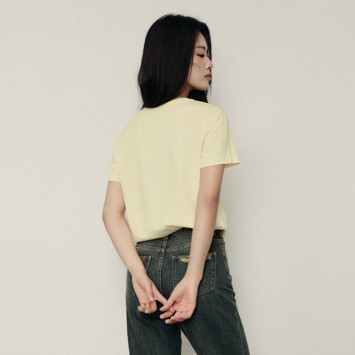 Women's Cotton Jersey Loose Fit Crew Neck Tee | Korea Collection - Giordano