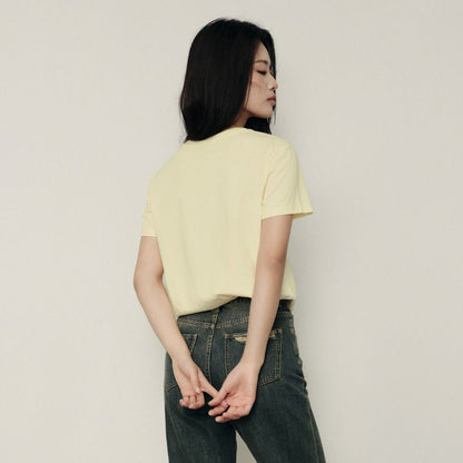 Women's Cotton Jersey Loose Fit Crew Neck Tee | Korea Collection - Giordano