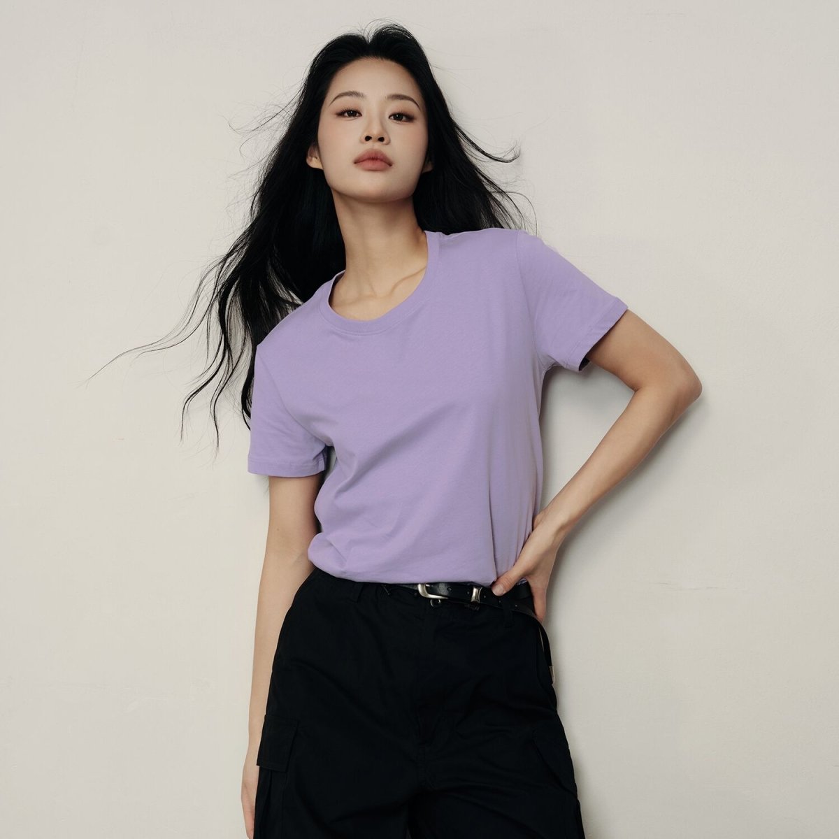 Women's Cotton Jersey Loose Fit Crew Neck Tee | Korea Collection - Giordano