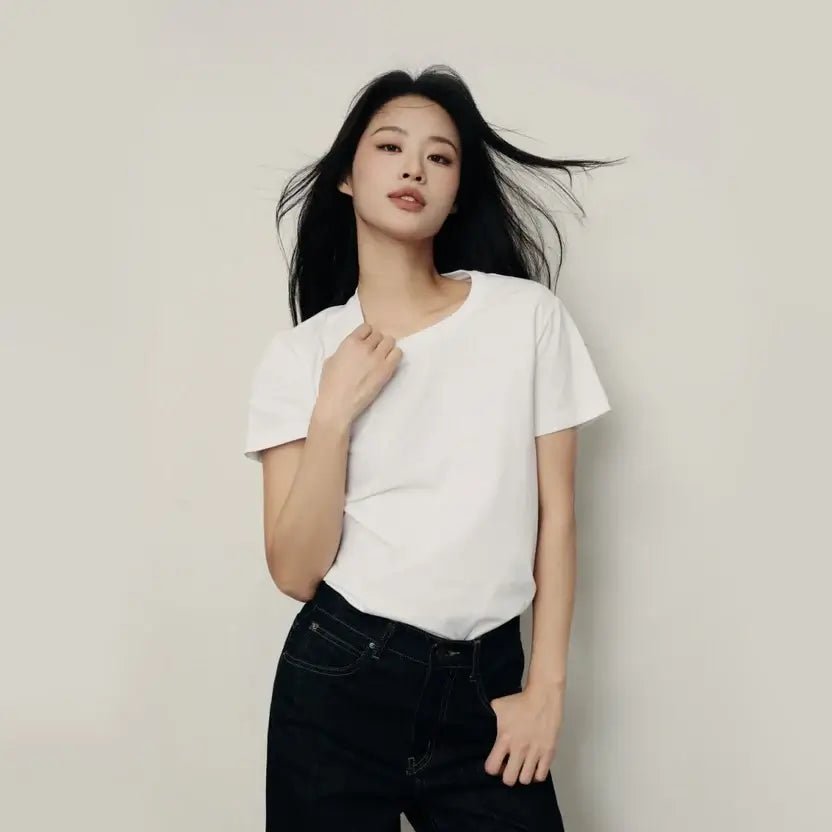 Women's Cotton Jersey Loose Fit Crew Neck Tee | Korea Collection S - Shop Giordano