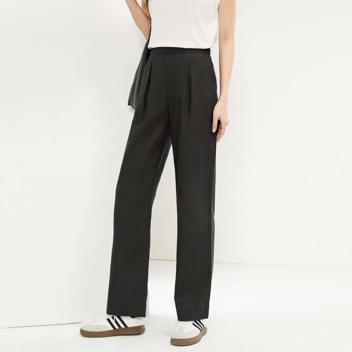 Women's Cotton - Linen Twill Pants S - Shop Giordano