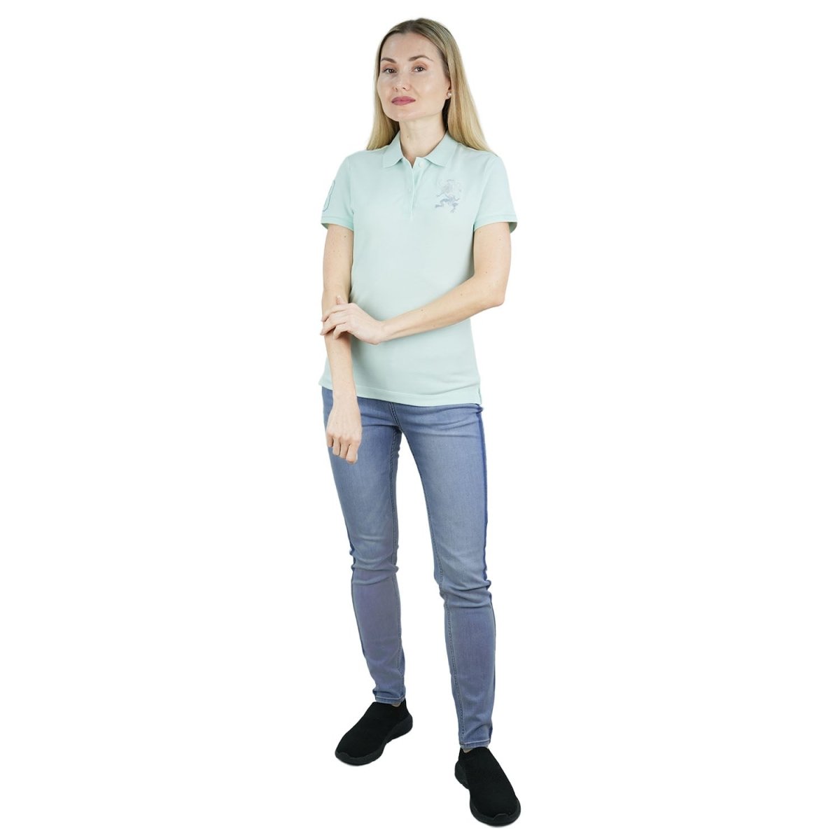 Women's Cotton Lycra 3D Lion Embroidery Polo S - Shop Giordano