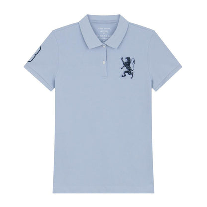 Women's Cotton Lycra 3D Lion Embroidery Polo - Giordano
