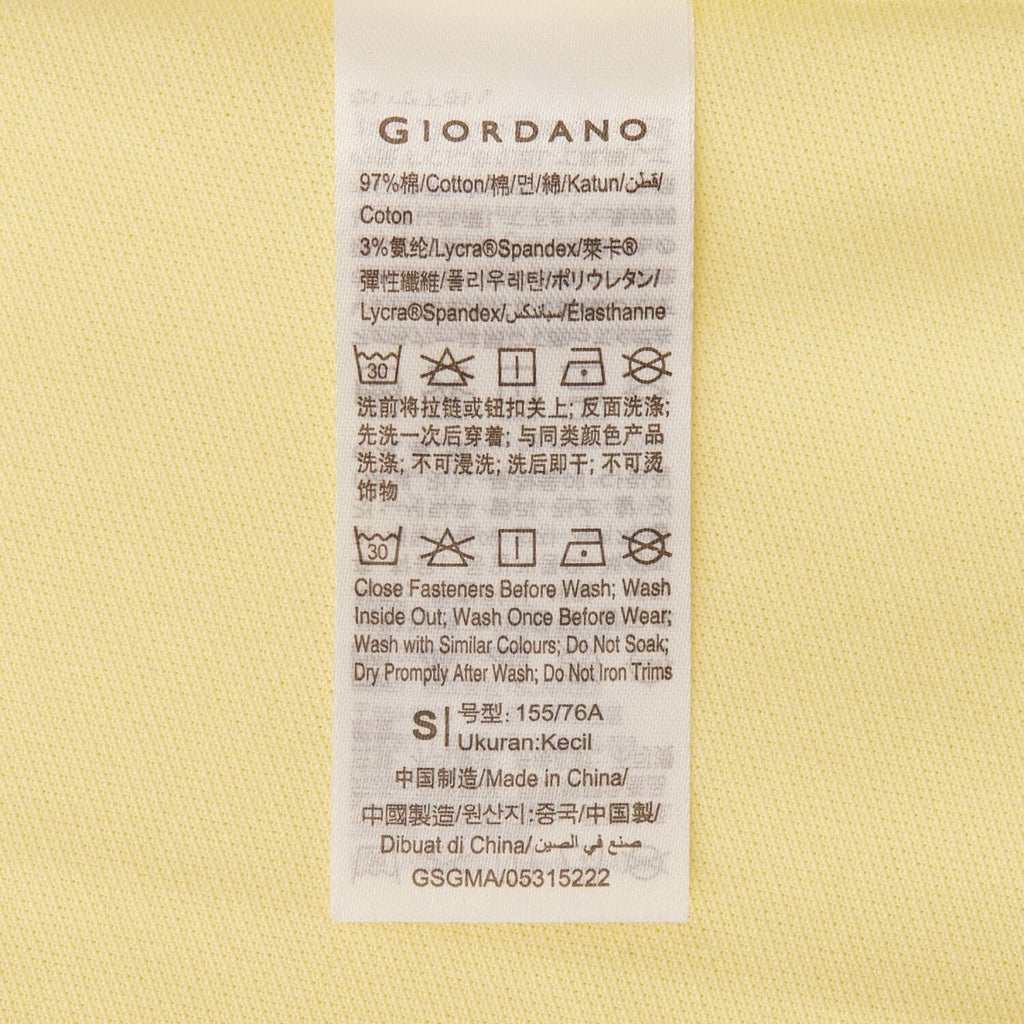 Women's Cotton Lycra 3D Lion Embroidery Polo S - Shop Giordano